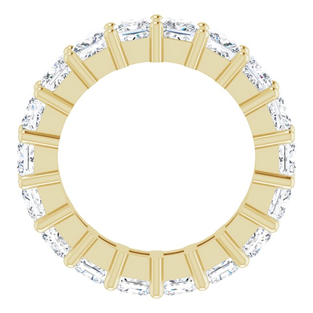 10K Gold Square Natural Diamond Shared-Prong Eternity Band – 3.25x3.25 mm Stones - Yellow Gold - view 2