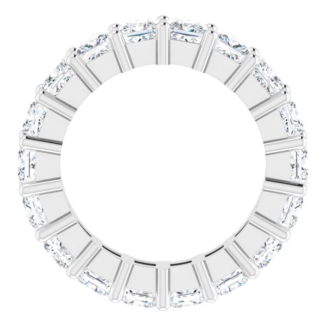 10K Gold Square Lab-Grown Diamond Shared-Prong Eternity Band – 3.25x3.25 mm Stones - White Gold - view 2