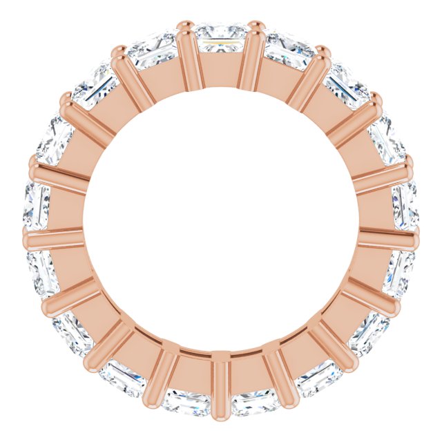 10K Gold Square Lab-Grown Diamond Shared-Prong Eternity Band – 3.5x3.5 mm Stones - Rose Gold - view 2