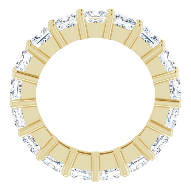 10K Gold Square Lab-Grown Diamond Shared-Prong Eternity Band – 3.5x3.5 mm Stones - Yellow Gold - view 2