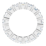 10K Gold Square Lab-Grown Diamond Shared-Prong Eternity Band – 3.5x3.5 mm Stones - White Gold - view 2