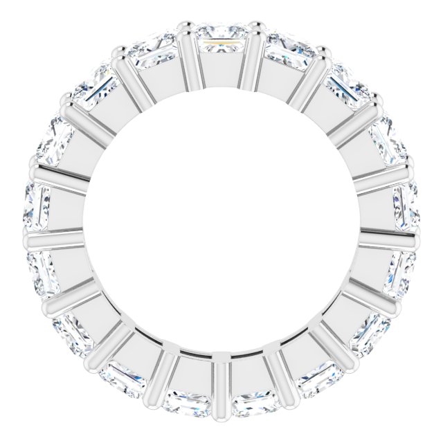 10K Gold Square Lab-Grown Diamond Shared-Prong Eternity Band – 3.5x3.5 mm Stones - White Gold - view 2