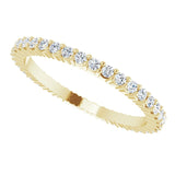 10K Gold Round Natural Diamond Shared-Prong Eternity Band – 1.3 mm Stones - Yellow Gold - view 5