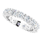10K Gold Round Natural Diamond Shared-Prong Eternity Band – 3.2 mm Stones - White Gold - view 5