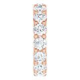 10K Gold Round Natural Diamond Shared-Prong Eternity Band – 3.75 mm Stones - Rose Gold - view 4