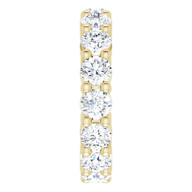 10K Gold Round Natural Diamond Shared-Prong Eternity Band – 3.75 mm Stones - Yellow Gold - view 4