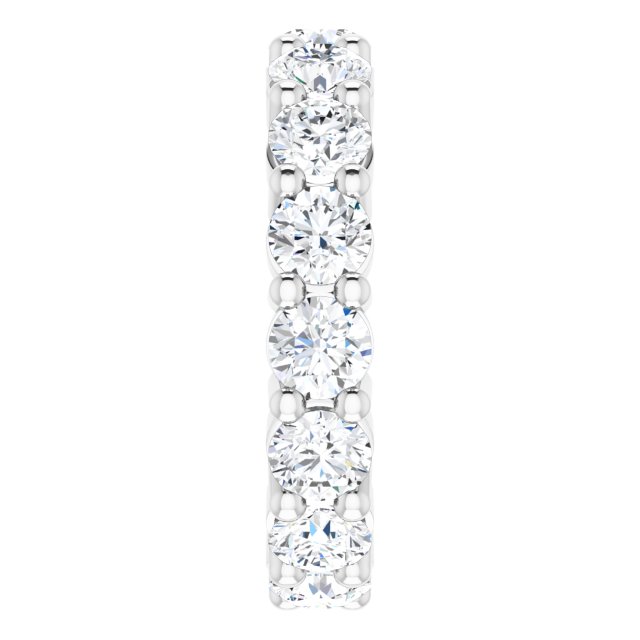 10K Gold Round Natural Diamond Shared-Prong Eternity Band – 3.75 mm Stones - White Gold - view 4