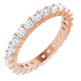 14K Gold Asscher Lab-Grown Diamond Shared-Prong Eternity Band – 2x2 mm Stones - Rose Gold