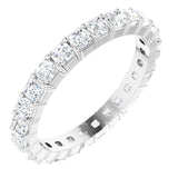 Platinum Asscher Lab-Grown Diamond Shared-Prong Eternity Band – 2x2 mm Stones