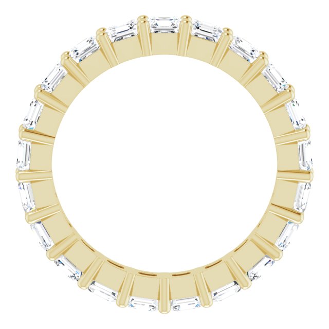 14K Gold Asscher Lab-Grown Diamond Shared-Prong Eternity Band – 2.6x2.6 mm Stones - Yellow Gold - view 2