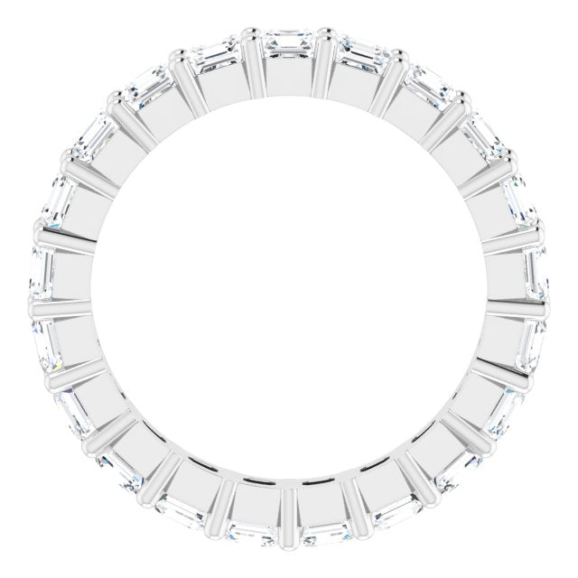 Platinum Asscher Lab-Grown Diamond Shared-Prong Eternity Band – 2.6x2.6 mm Stones - view 2