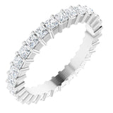 14K Gold Square Lab-Grown Diamond Shared-Prong Eternity Band – 1.75x1.75 mm Stones - White Gold