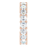 14K Gold Asscher Lab-Grown Diamond Shared-Prong Eternity Band – 3x3 mm Stones - Rose Gold - view 4