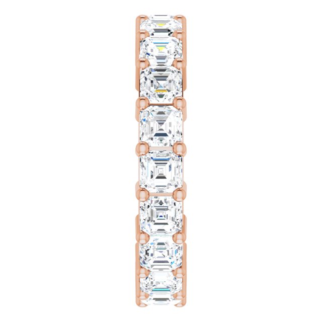 14K Gold Asscher Lab-Grown Diamond Shared-Prong Eternity Band – 3x3 mm Stones - Rose Gold - view 4