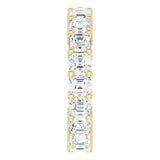 14K Gold Asscher Lab-Grown Diamond Shared-Prong Eternity Band – 3x3 mm Stones - Yellow Gold - view 4