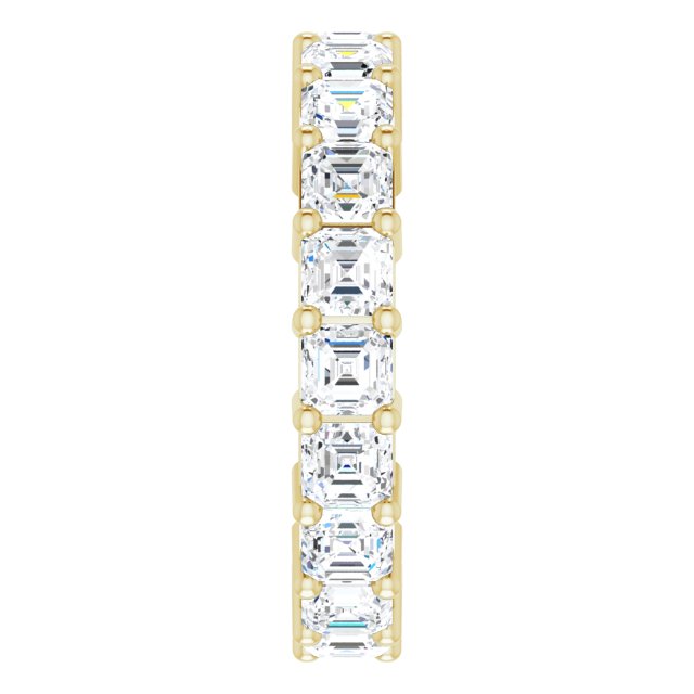 14K Gold Asscher Lab-Grown Diamond Shared-Prong Eternity Band – 3x3 mm Stones - Yellow Gold - view 4