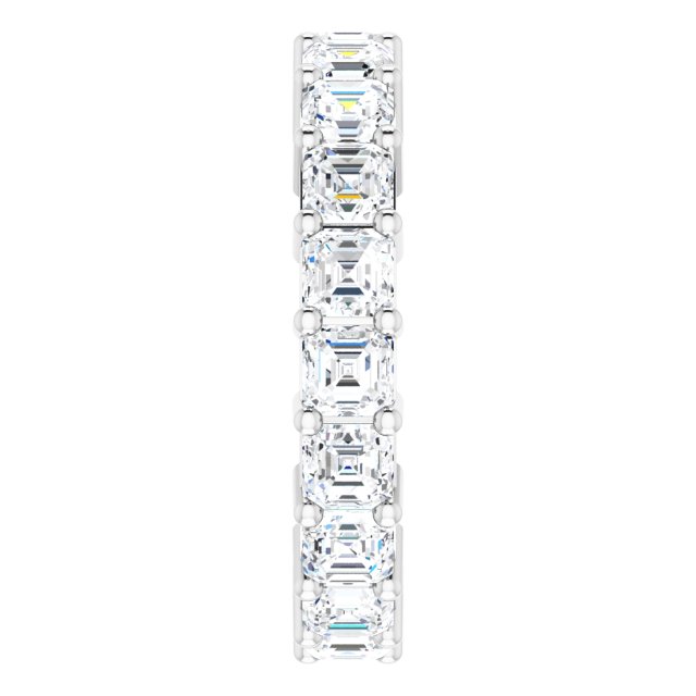 Platinum Asscher Lab-Grown Diamond Shared-Prong Eternity Band – 3x3 mm Stones - view 4