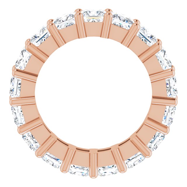 10K Gold Square Lab-Grown Diamond Shared-Prong Eternity Band – 3.5x3.5 mm Stones - Rose Gold - view 2
