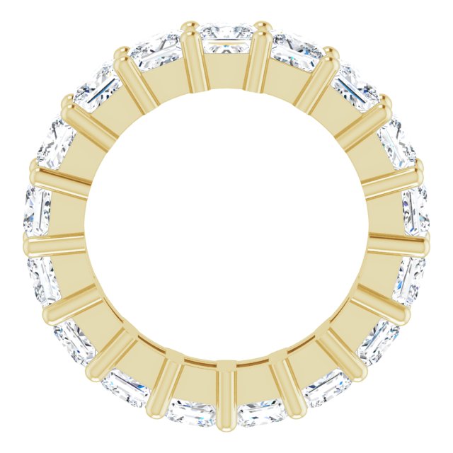 10K Gold Square Lab-Grown Diamond Shared-Prong Eternity Band – 3.5x3.5 mm Stones - Yellow Gold - view 2