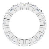 10K Gold Square Lab-Grown Diamond Shared-Prong Eternity Band – 3.5x3.5 mm Stones - White Gold - view 2