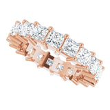 10K Gold Square Lab-Grown Diamond Shared-Prong Eternity Band – 3x3 mm Stones - Rose Gold - view 5