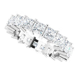 10K Gold Square Lab-Grown Diamond Shared-Prong Eternity Band – 3x3 mm Stones - White Gold - view 5