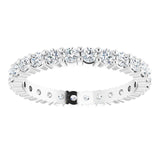10K Gold Round Lab-Grown Diamond Shared-Prong Eternity Band – 2 mm Stones - White Gold - view 3