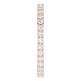 10K Gold Round Lab-Grown Diamond Shared-Prong Eternity Band – 1.5 mm Stones - Rose Gold - view 4