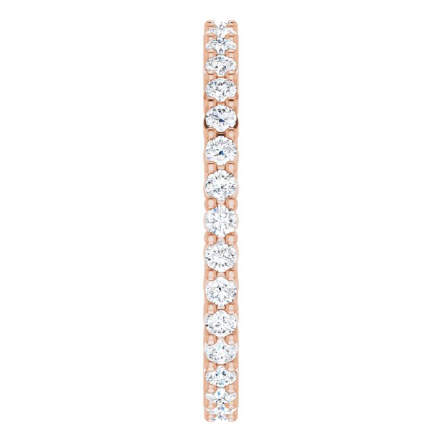 10K Gold Round Lab-Grown Diamond Shared-Prong Eternity Band – 1.5 mm Stones - Rose Gold - view 4