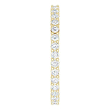 10K Gold Round Natural Diamond Shared-Prong Eternity Band – 1.5 mm Stones - Yellow Gold - view 4