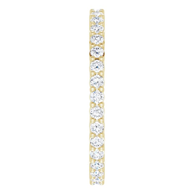 10K Gold Round Lab-Grown Diamond Shared-Prong Eternity Band – 1.5 mm Stones - Yellow Gold - view 4