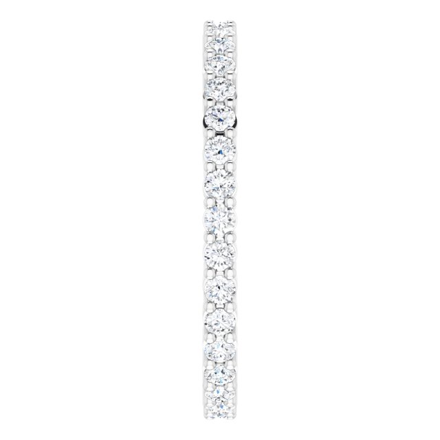 10K Gold Round Lab-Grown Diamond Shared-Prong Eternity Band – 1.5 mm Stones - White Gold - view 4