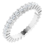 10K Gold Square Natural Diamond Shared-Prong Eternity Band – 1.75x1.75 mm Stones - White Gold