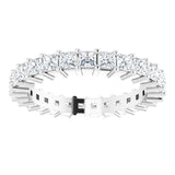 10K Gold Square Natural Diamond Shared-Prong Eternity Band – 2x2 mm Stones - White Gold - view 3
