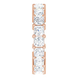 10K Gold Square Lab-Grown Diamond Shared-Prong Eternity Band – 3x3 mm Stones - Rose Gold - view 4