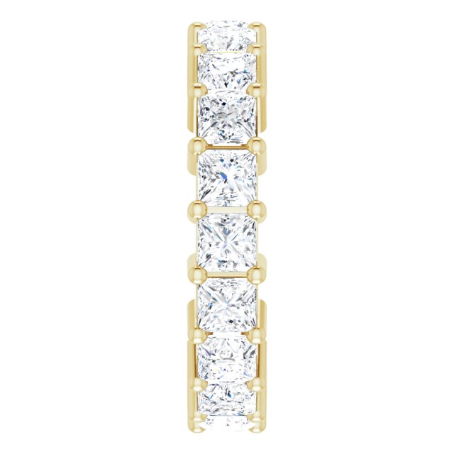 10K Gold Square Lab-Grown Diamond Shared-Prong Eternity Band – 3x3 mm Stones - Yellow Gold - view 4