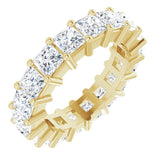 10K Gold Square Natural Diamond Shared-Prong Eternity Band – 3.25x3.25 mm Stones - Yellow Gold