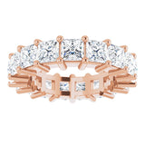 10K Gold Square Lab-Grown Diamond Shared-Prong Eternity Band – 3.5x3.5 mm Stones - Rose Gold - view 3
