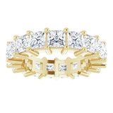 10K Gold Square Lab-Grown Diamond Shared-Prong Eternity Band – 3.5x3.5 mm Stones - Yellow Gold - view 3