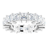 10K Gold Square Lab-Grown Diamond Shared-Prong Eternity Band – 3.5x3.5 mm Stones - White Gold - view 3