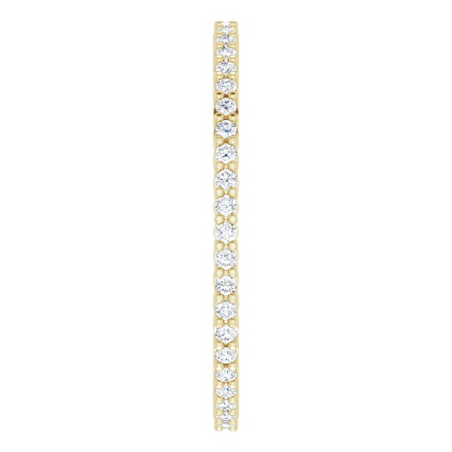 10K Gold Round Lab-Grown Diamond Shared-Prong Eternity Band – 1 mm Stones - Yellow Gold - view 4