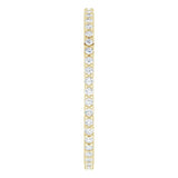 10K Gold Round Natural Diamond Shared-Prong Eternity Band – 1 mm Stones - Yellow Gold - view 4