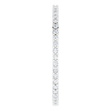10K Gold Round Natural Diamond Shared-Prong Eternity Band – 1 mm Stones - White Gold - view 4