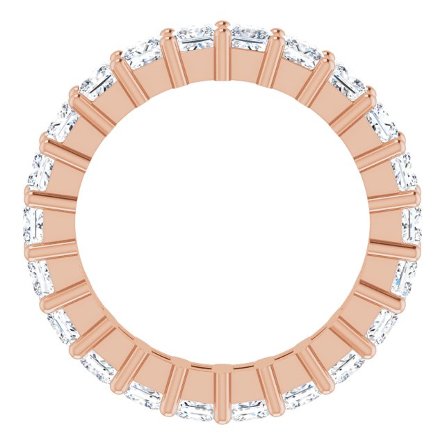 10K Gold Square Lab-Grown Diamond Shared-Prong Eternity Band – 2.5x2.5 mm Stones - Rose Gold - view 2