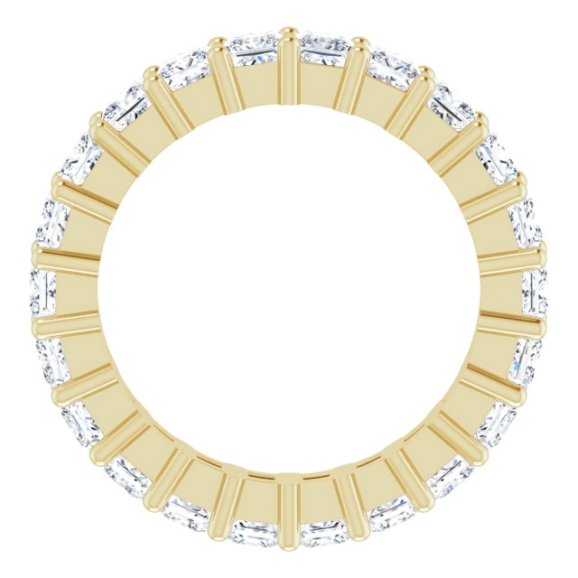 10K Gold Square Lab-Grown Diamond Shared-Prong Eternity Band – 2.5x2.5 mm Stones - Yellow Gold - view 2