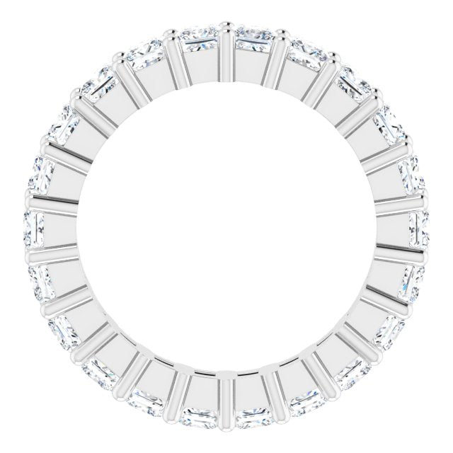 10K Gold Square Lab-Grown Diamond Shared-Prong Eternity Band – 2.5x2.5 mm Stones - White Gold - view 2