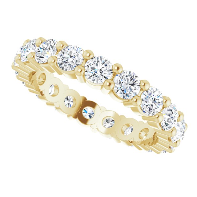 10K Gold Round Lab-Grown Diamond Shared-Prong Eternity Band – 2.75 mm Stones - Yellow Gold - view 5