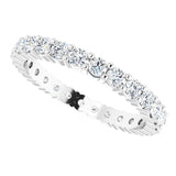 10K Gold Round Lab-Grown Diamond Shared-Prong Eternity Band – 2 mm Stones - White Gold - view 5