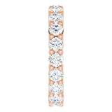 10K Gold Round Natural Diamond Shared-Prong Eternity Band – 2.75 mm Stones - Rose Gold - view 4