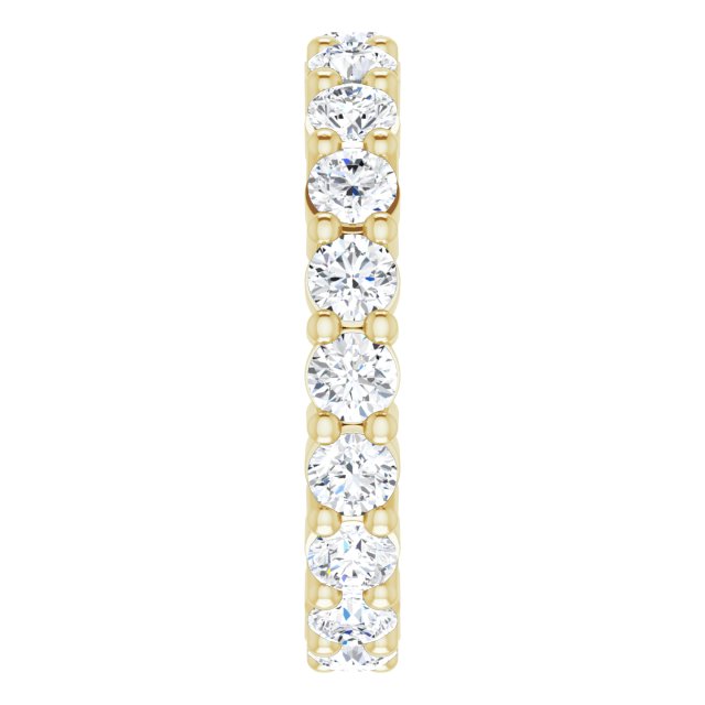 10K Gold Round Natural Diamond Shared-Prong Eternity Band – 2.75 mm Stones - Yellow Gold - view 4